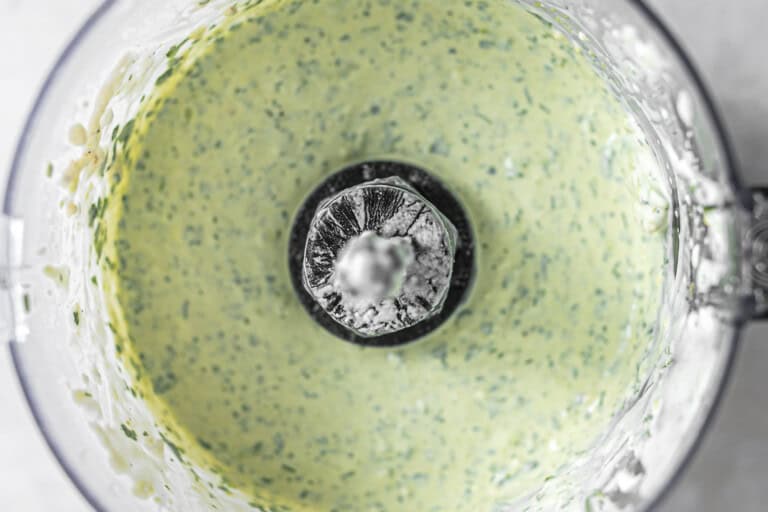 Blended avocado ranch dressing.