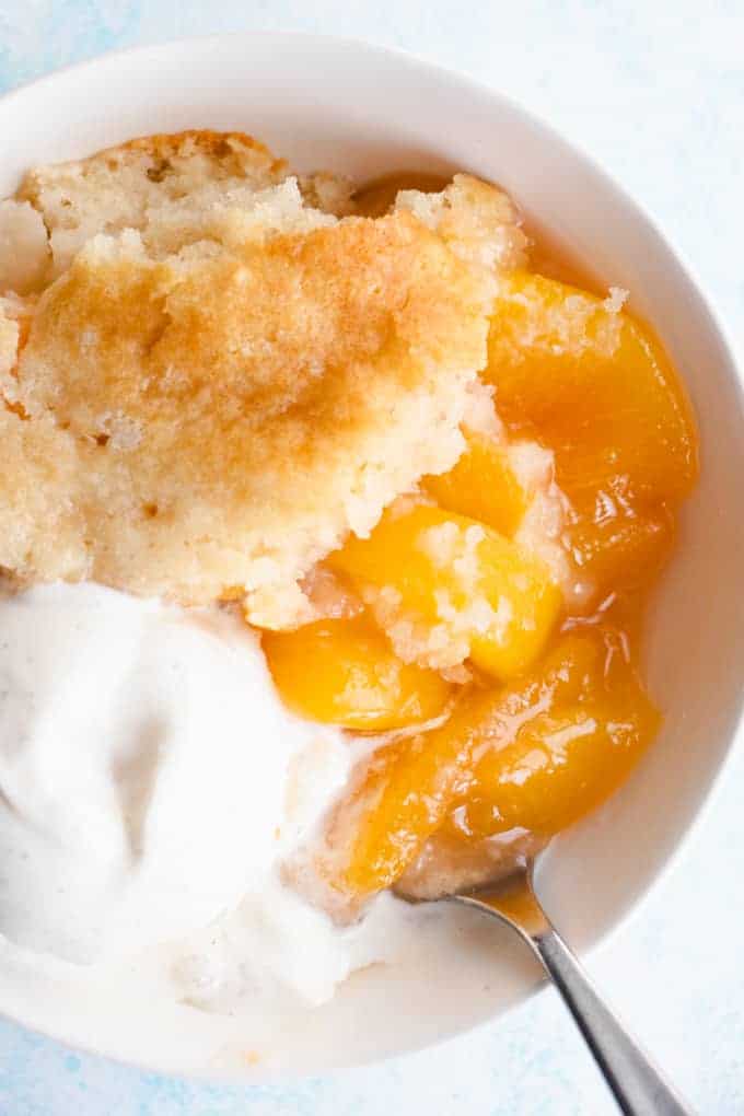 Homemade Peach Cobbler - House of Yumm