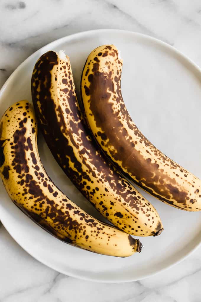 Browned bananas to be made into Banana Bread Crumb Cake.