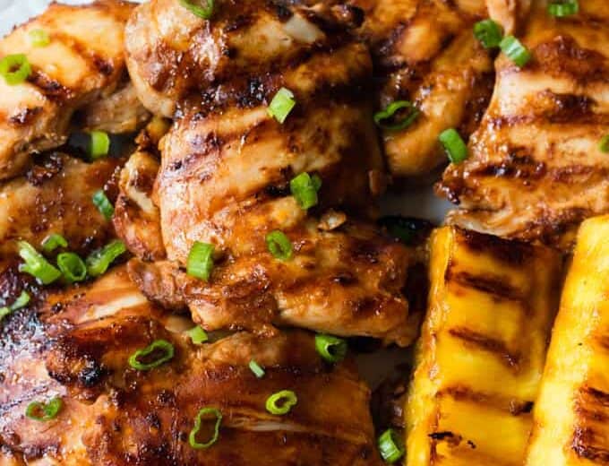 Grilled Huli Huli Chicken and Grilled Pineapple.
