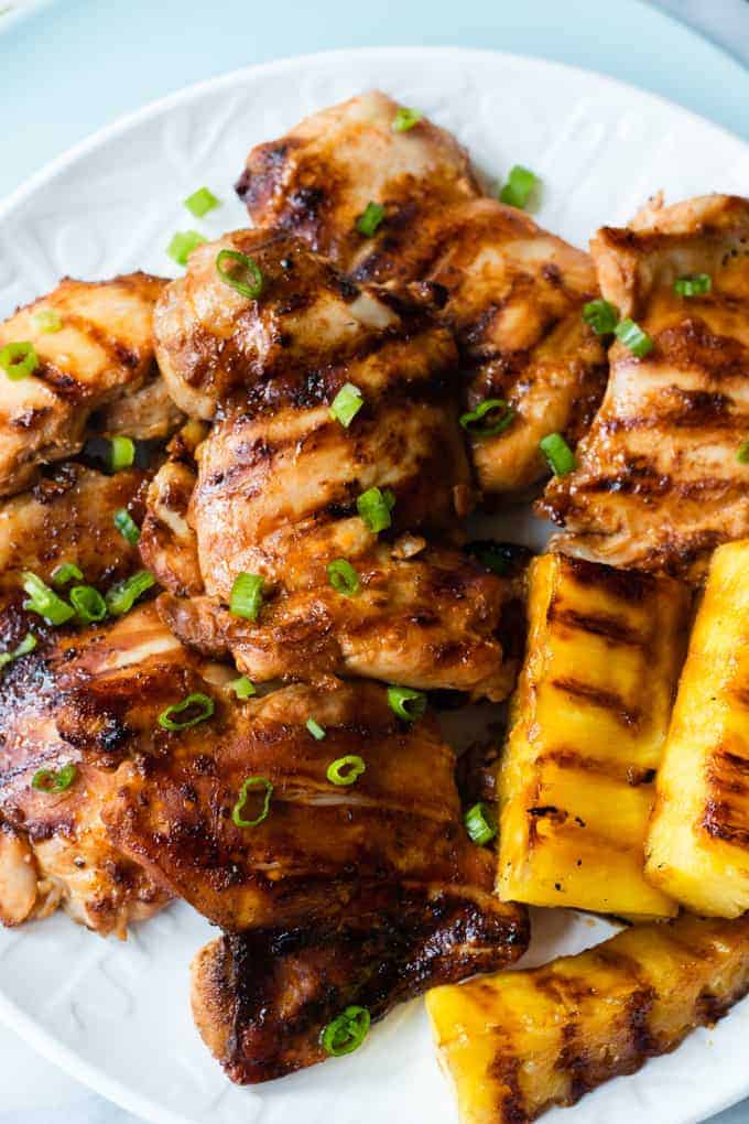 Grilled Huli Huli Chicken and Grilled Pineapple.