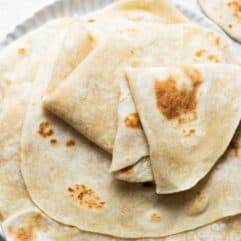 Stack of homemade easy to make tortillas.