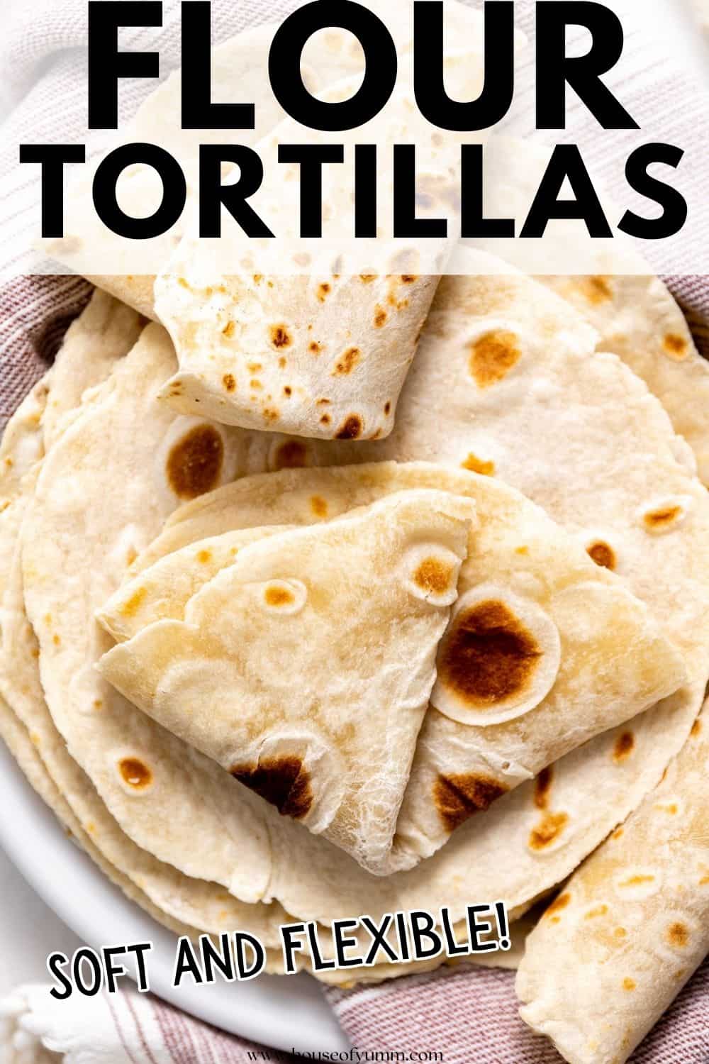 Flour tortillas with text.