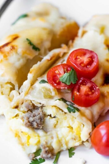 Cheesy Breakfast Enchiladas - House Of Yumm