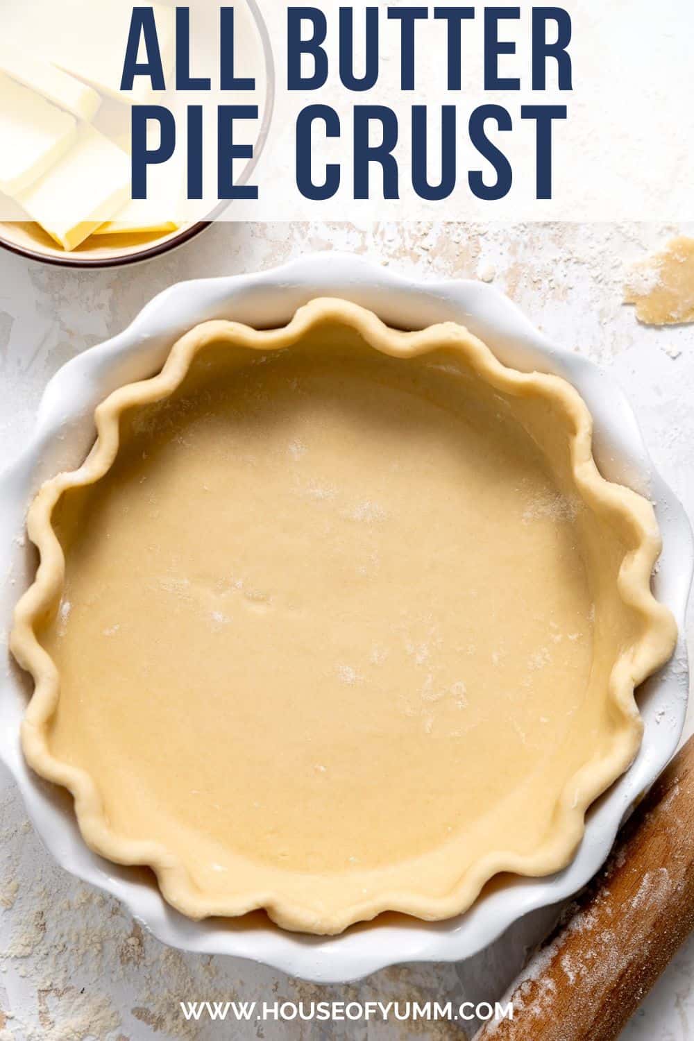 All Butter Pie Crust with text.