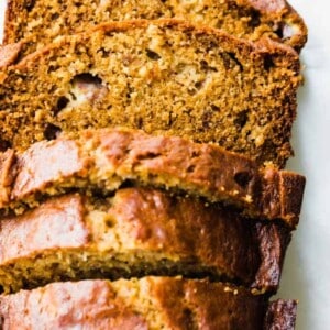 A loaf of banana read sliced.