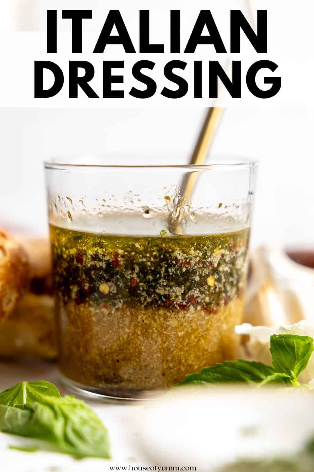 Italian dressing with text.