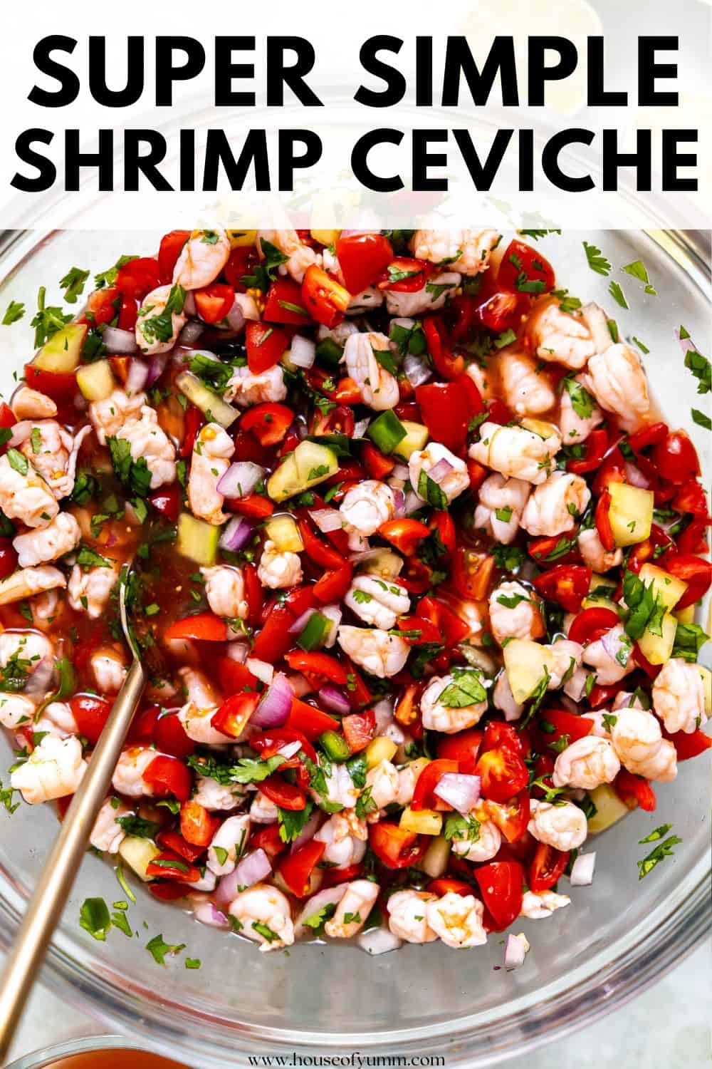 Shrimp Ceviche with text.