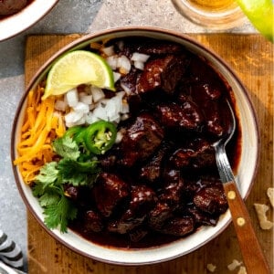 Bowl of authentic Texas Chili ready to be served.