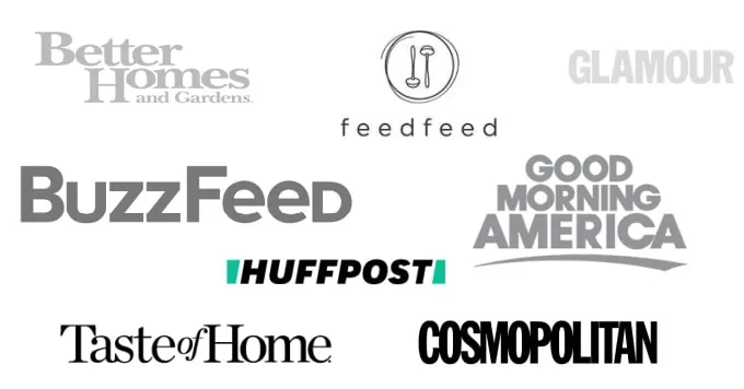 Logos of places that have featured House of Yumm and Serene Herrera