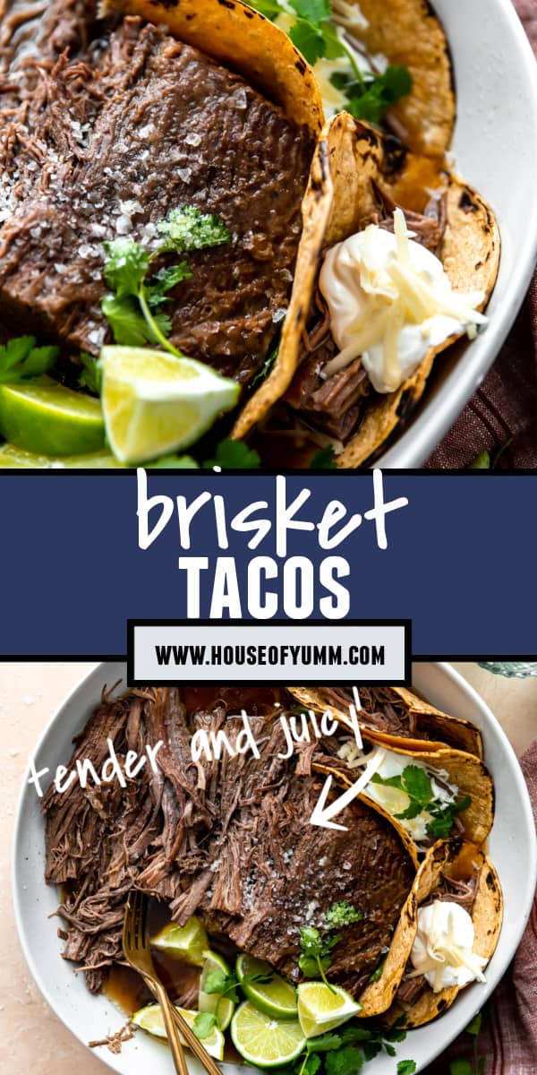 Brisket tacos pinterest collage.