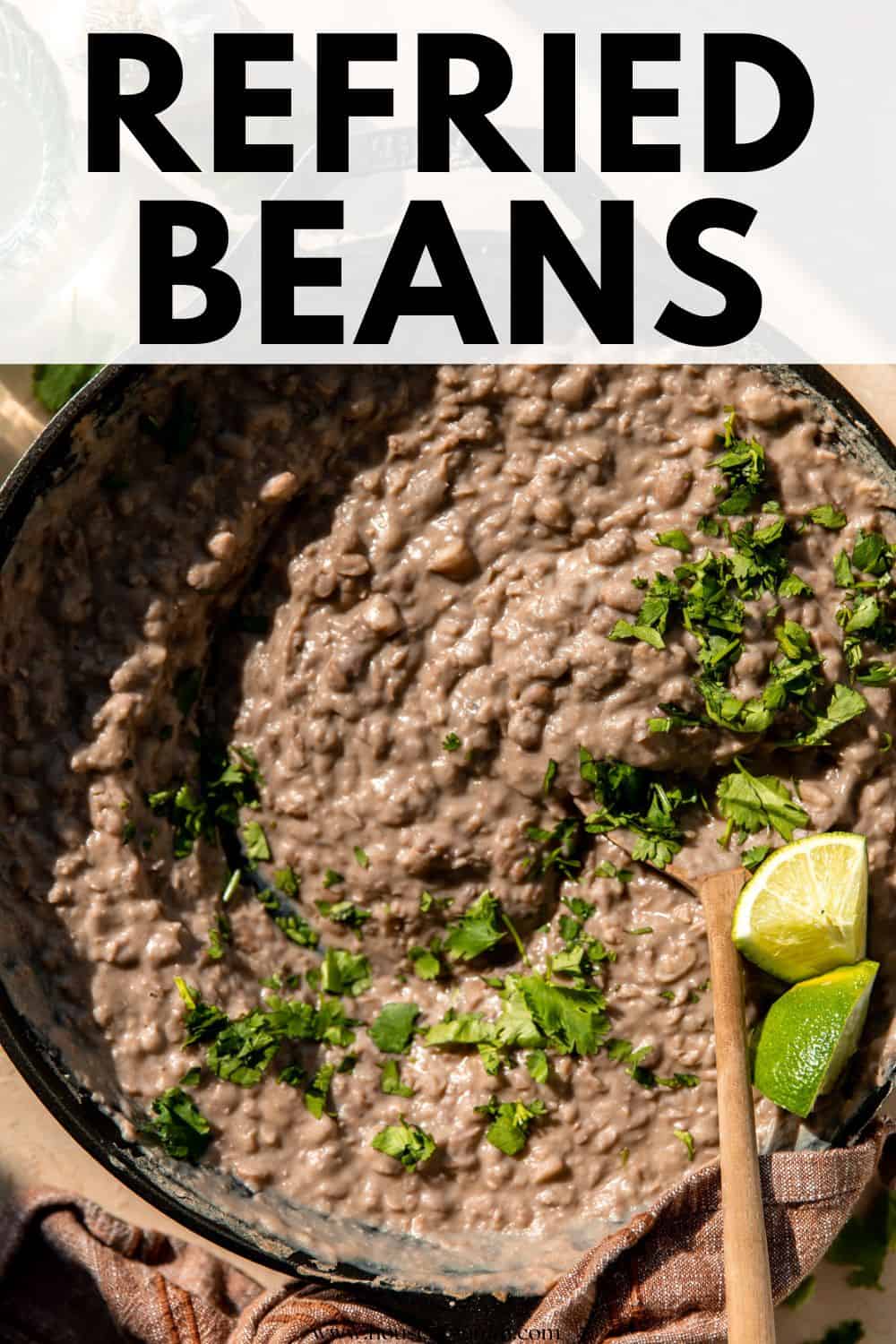 Refried Beans with text.
