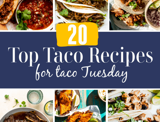 Taco round up image showing top taco recipe images.