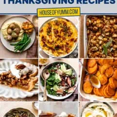 collage of southern thanksgiving recipes.