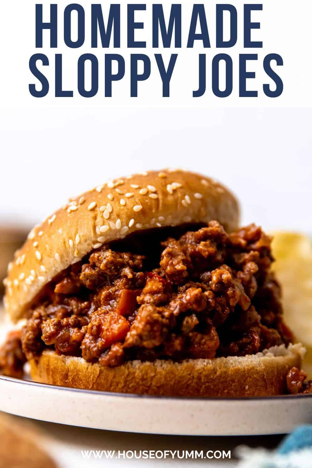 Homemade Sloppy Joes with text.