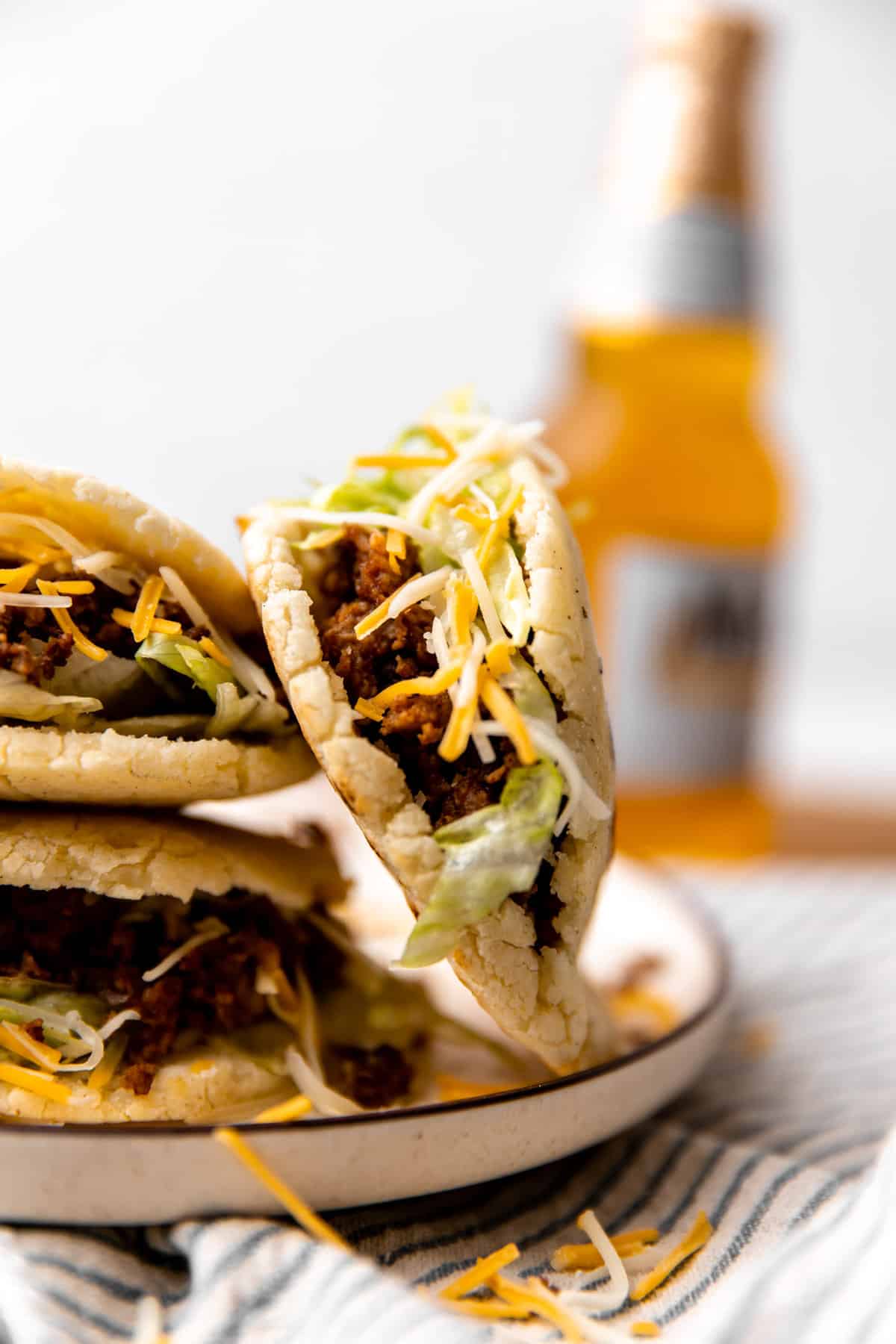 Gorditas served on a plate.