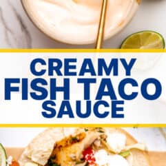 pinterest collage for fish taco sauce