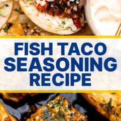 fish taco seasoning pinterest collage.