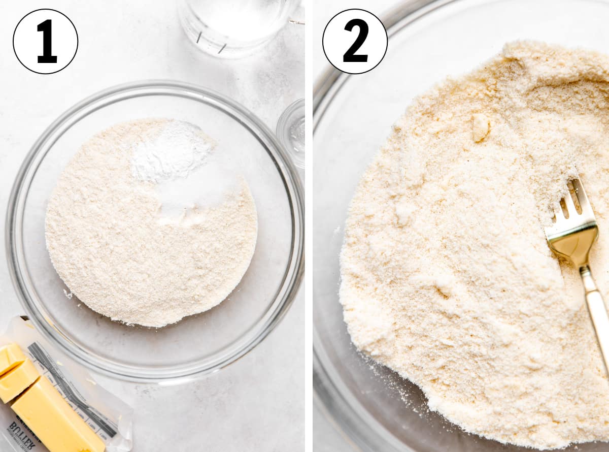 How to make gorditas process showing dry ingredients combined.