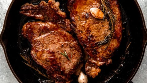 Ribeye Steaks in a Cast Iron Skillet - The Salted Potato from Renée Robinson