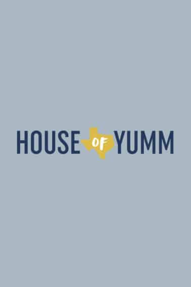 house of yumm logo on blue background