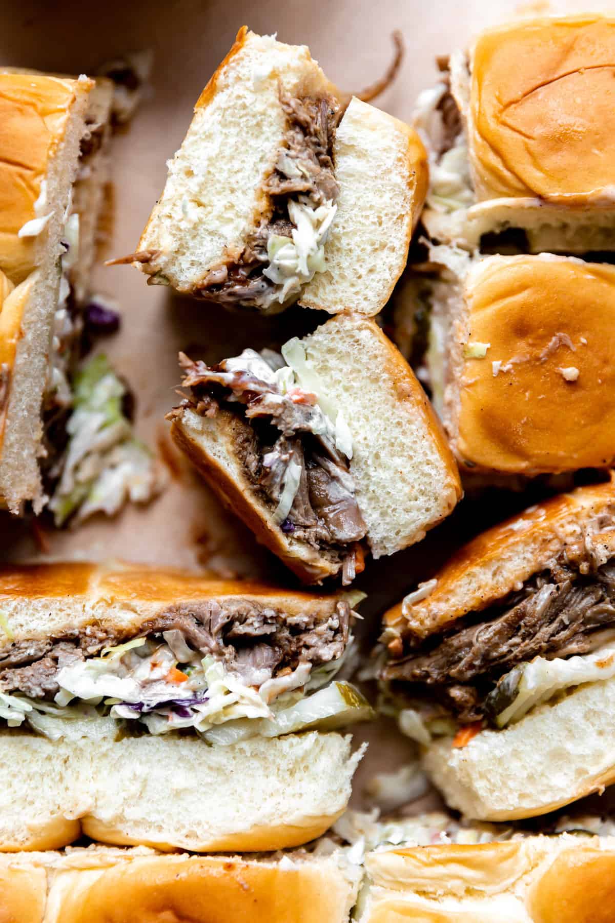 Pulled Pork Sliders with coleslaw