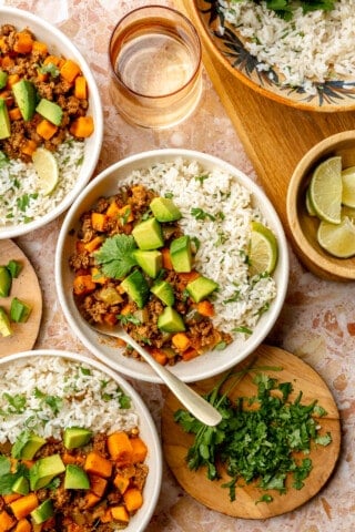 Sweet Potato and Ground Beef Skillet - House of Yumm