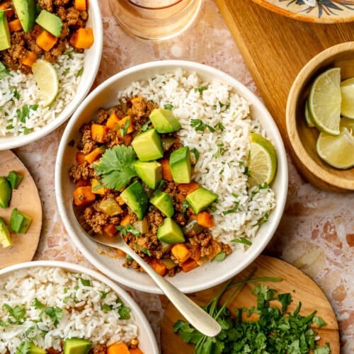 Sweet Potato and Ground Beef Skillet - House of Yumm
