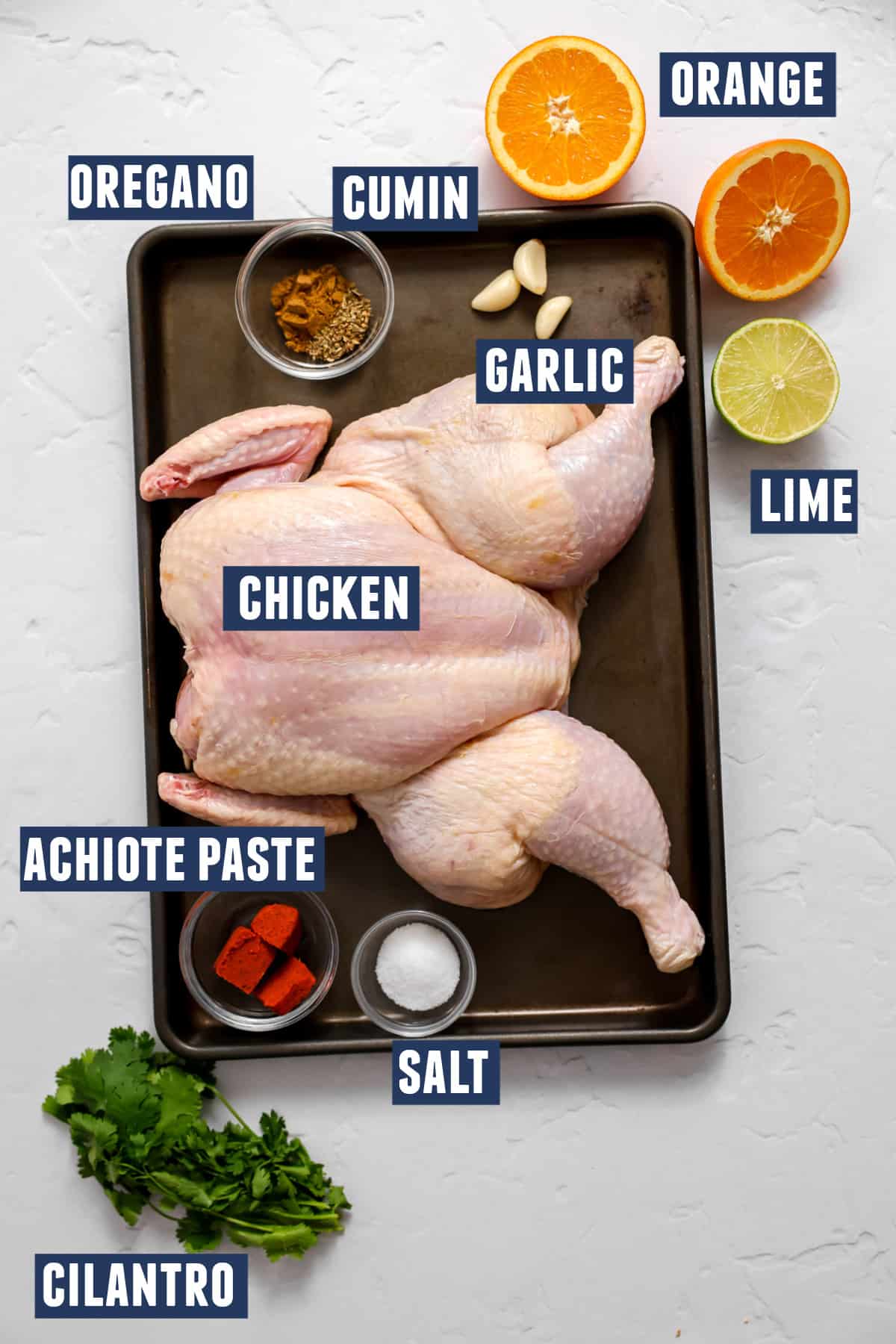Ingredients for pollo asado. 