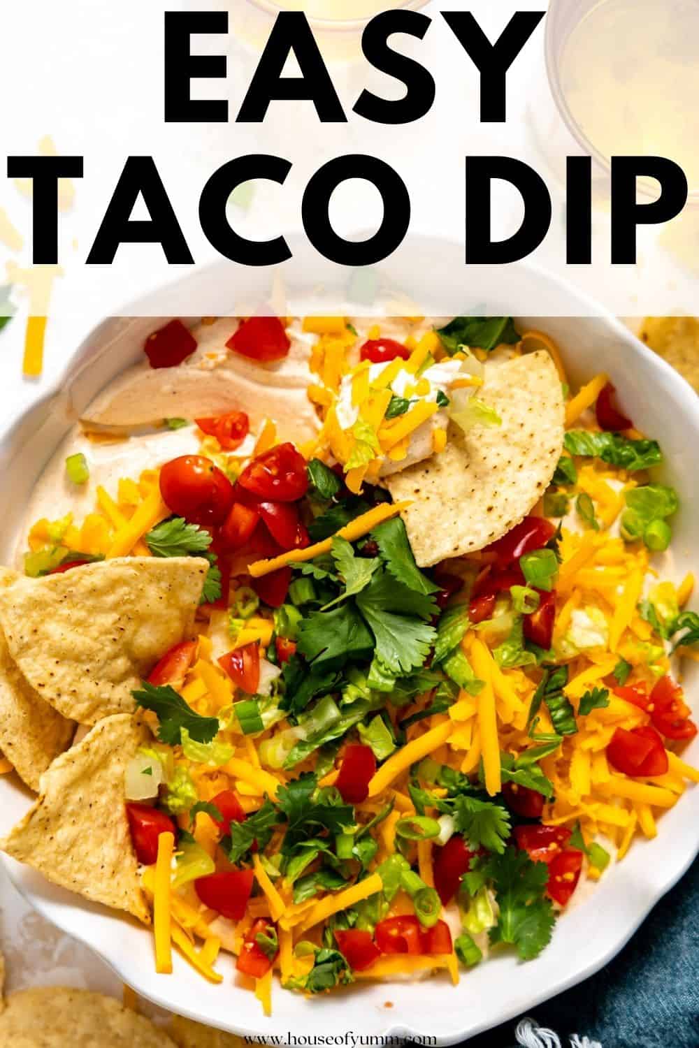 Taco Dip with text.