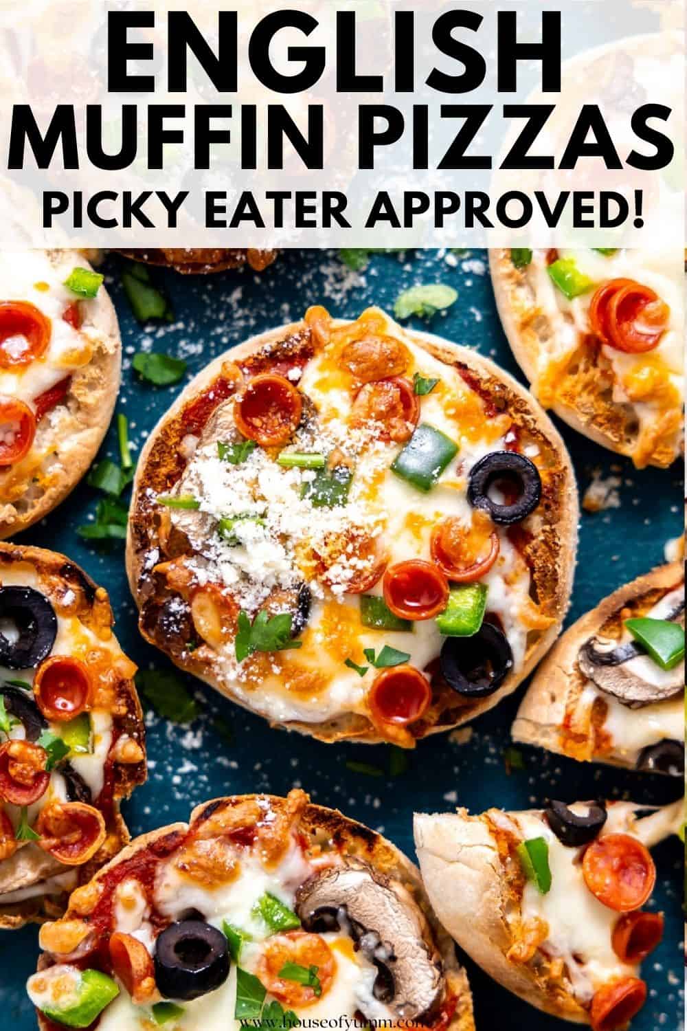 English Muffin Pizza with text.
