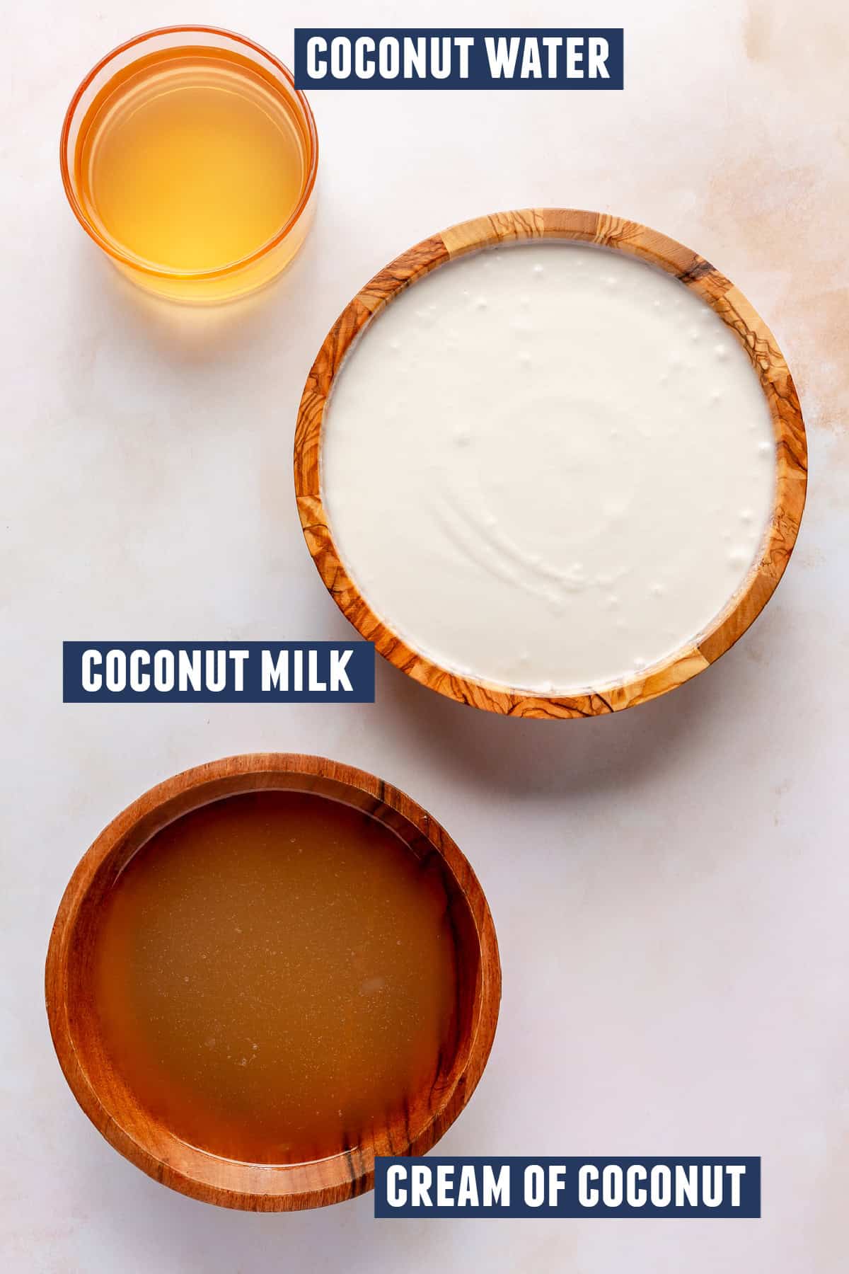 Ingredients needed to make coconut sorbet.