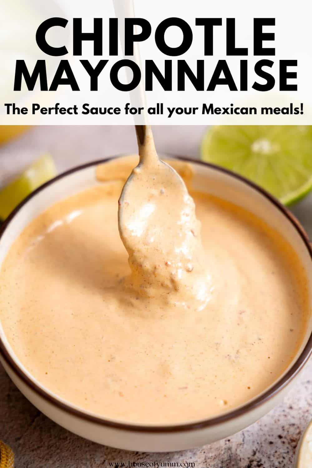 Chipotle mayo with text.