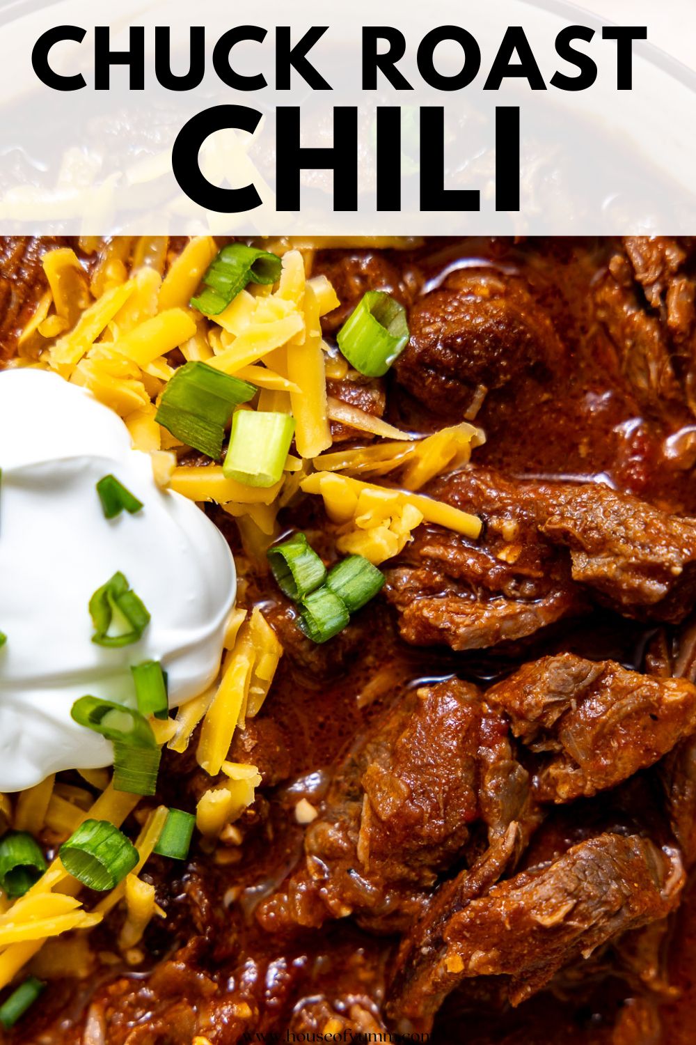 Chuck Roast Chili with text.