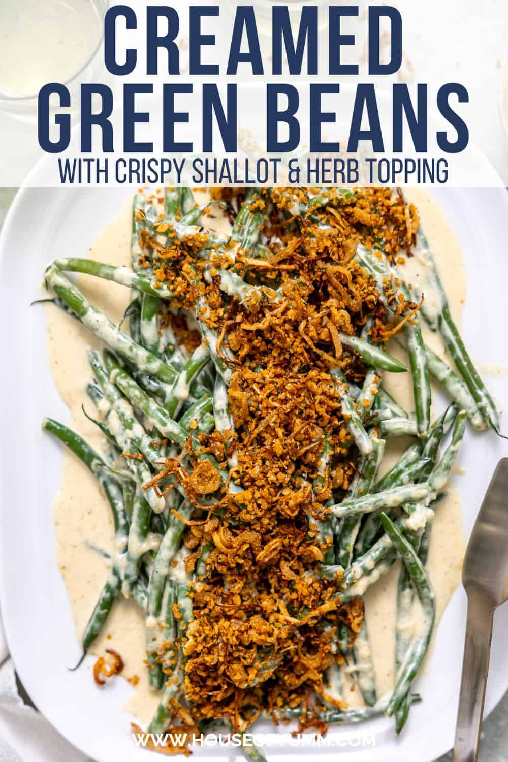 Creamed Green Beans with text.