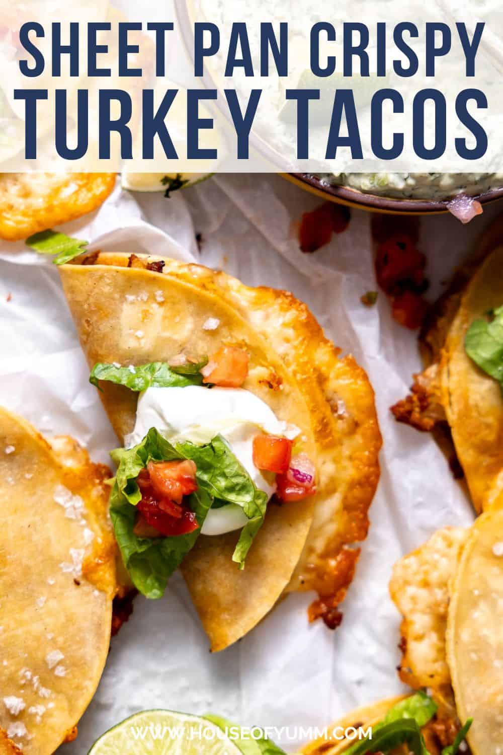 Sheet Pan Turkey Tacos with Text.