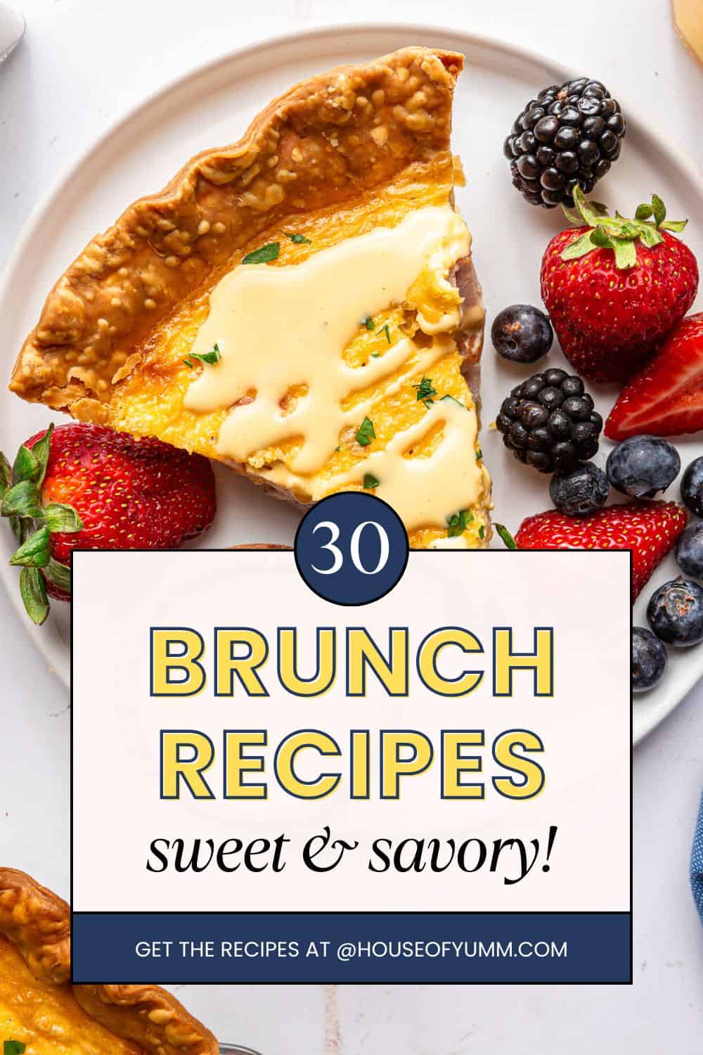 Brunch recipes with text.