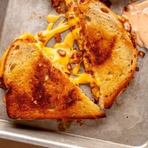 Grilled cheese with grilled onion and in-n-out sauce.