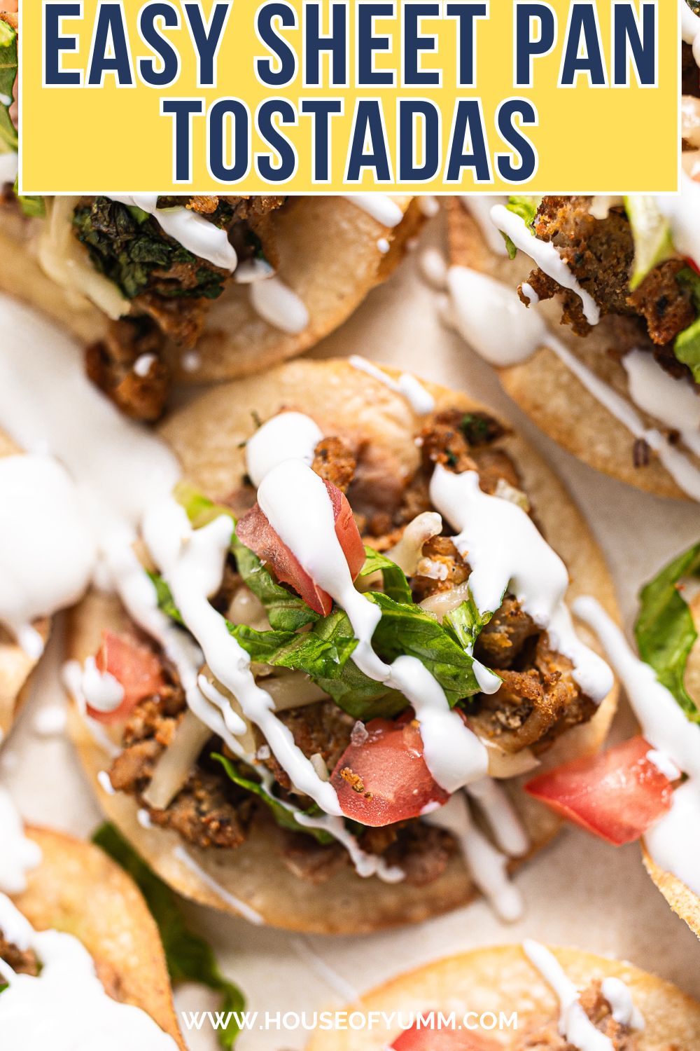 Sheet pan tostadas with text.