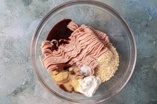 Ground chicken with bbq sauce and seasonings.