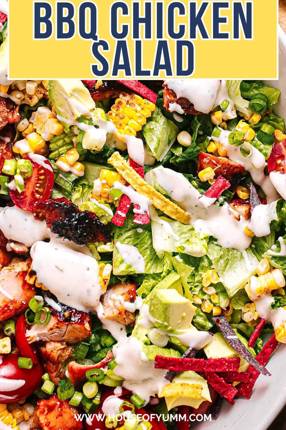 BBQ Chicken Salad with text.