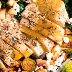 Harvest Chicken bowl with maple dijon dressing.