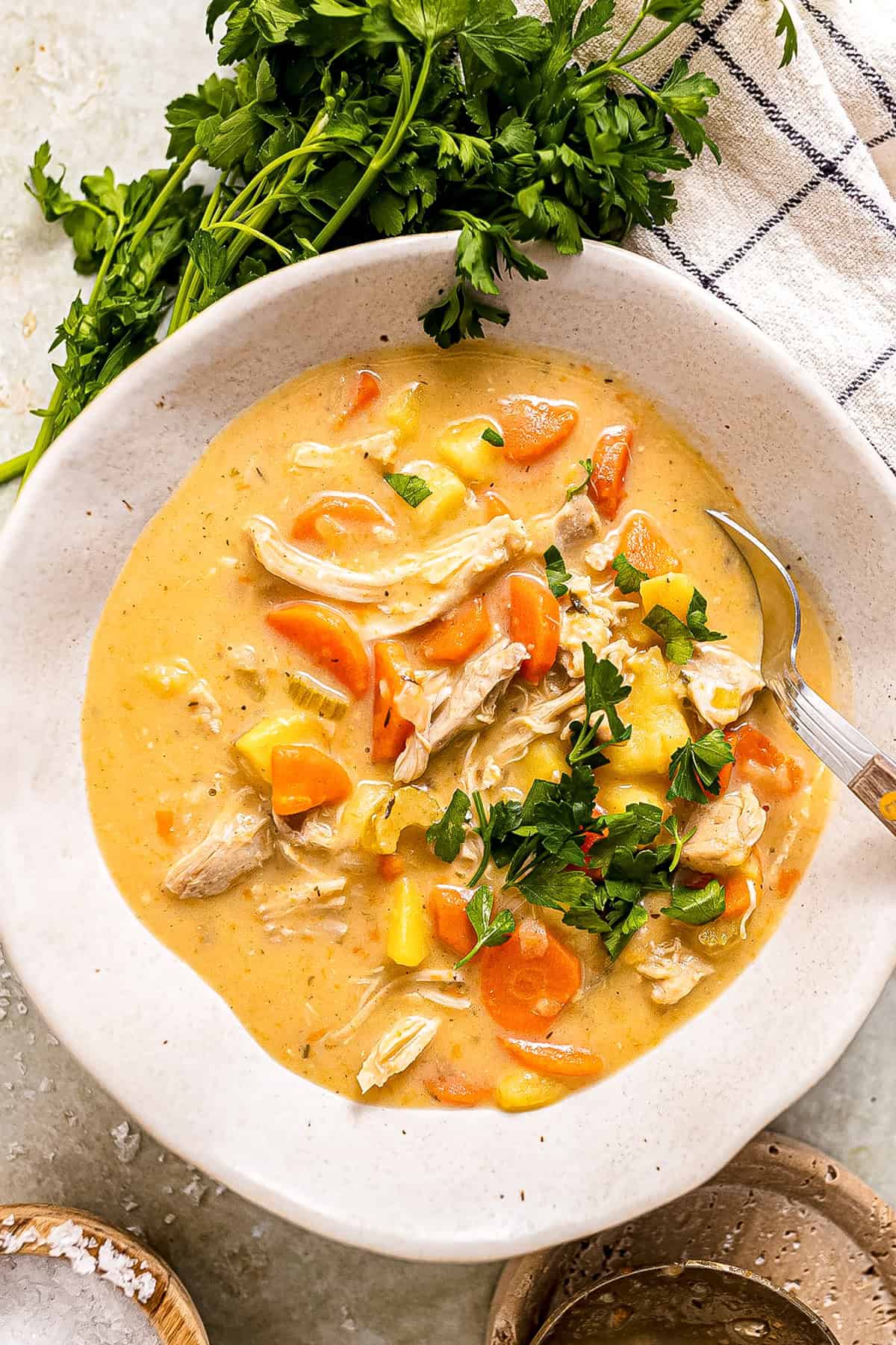 Bowl of chicken stew.