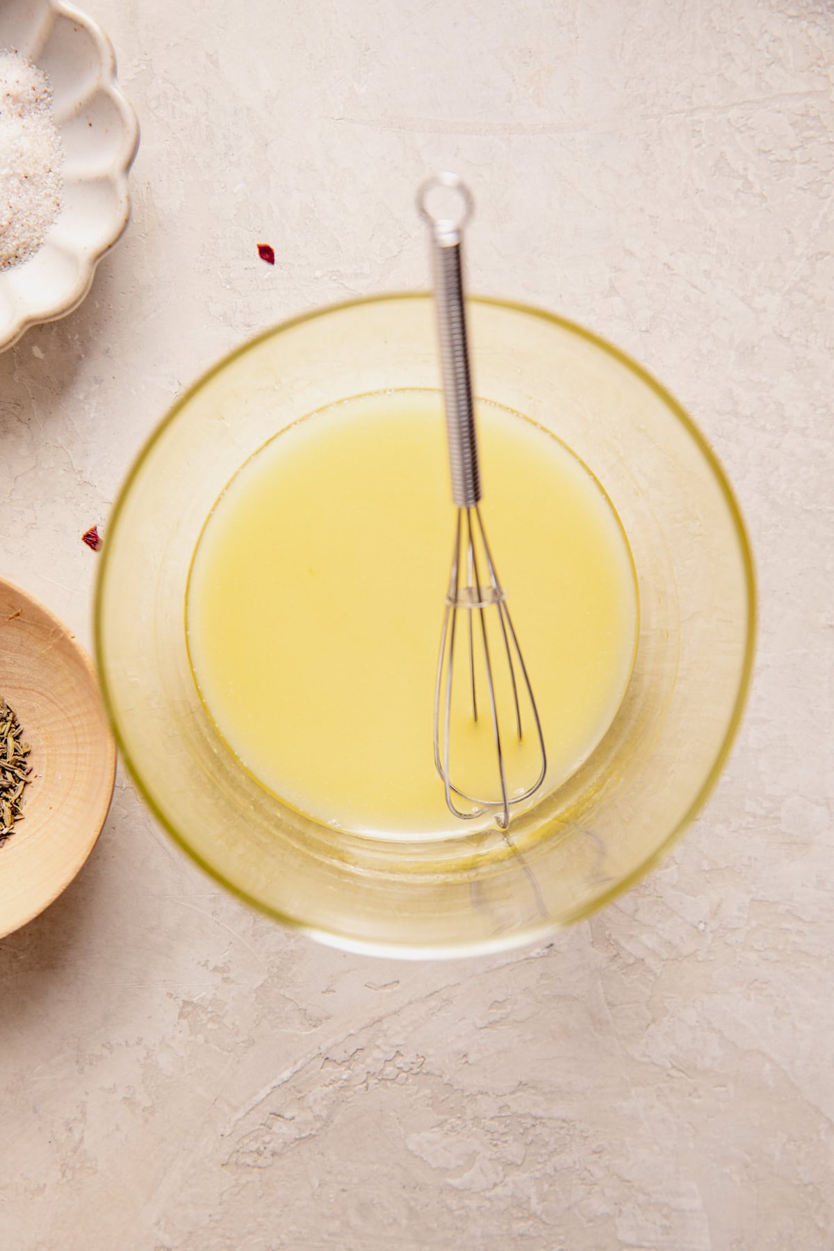 Melted butter in a bowl. 