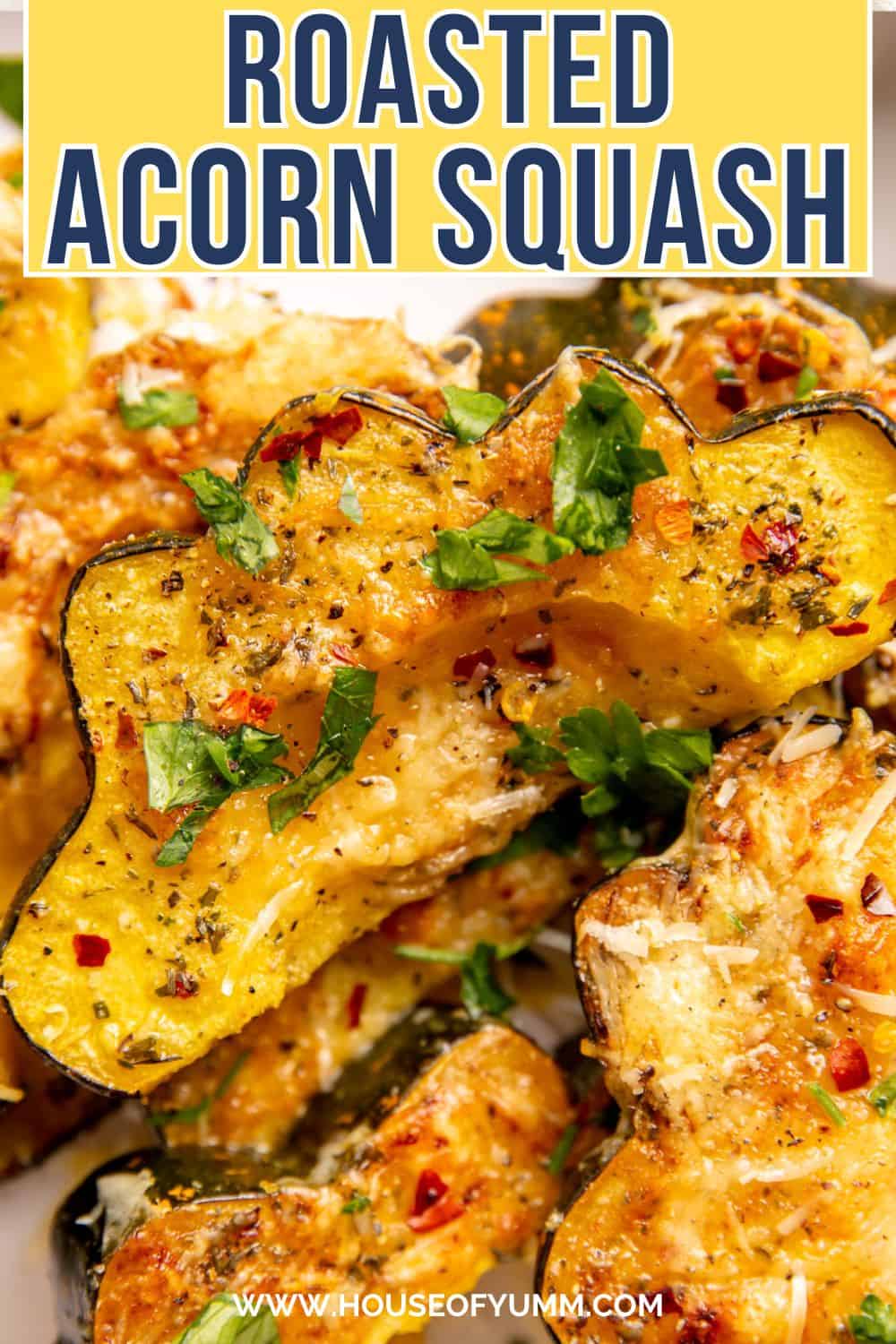 Roasted Acorn Squash image with text.